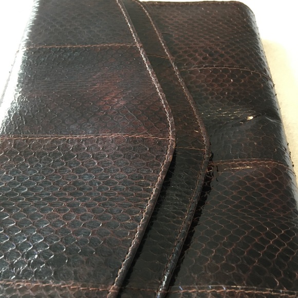 Vintage Faux Snakeskin Brown Purse - Picture 15 of 15